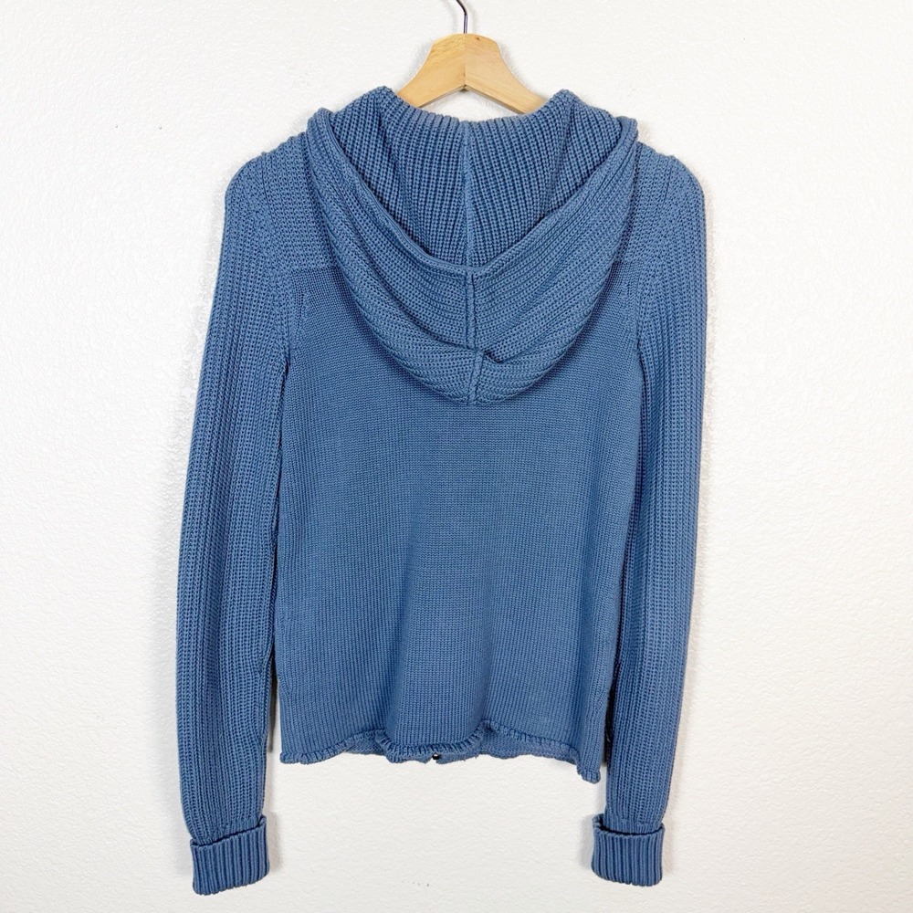 Lacoste Toggle Full Zip Knit Cardigan Sweater Womens Size 34 / US 2 Blue Preppy - Picture 6 of 10